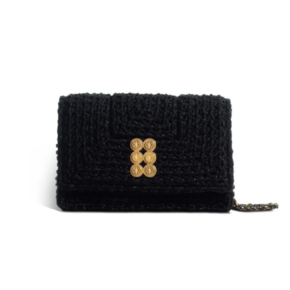 Kooreloo Handbags - Kooreloo Black Crochet Flap Crossbody Bag $395
